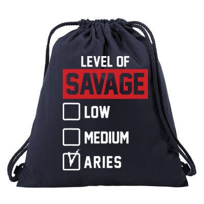 Level Of Savage Low Medium Aries Drawstring Bag