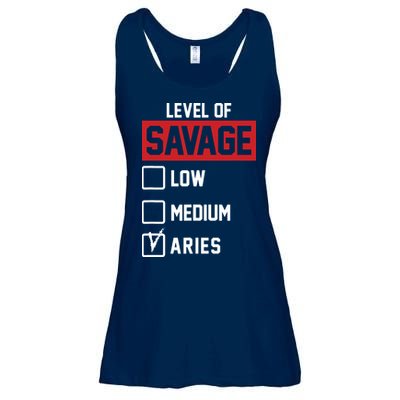 Level Of Savage Low Medium Aries Ladies Essential Flowy Tank