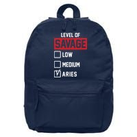 Level Of Savage Low Medium Aries 16 in Basic Backpack