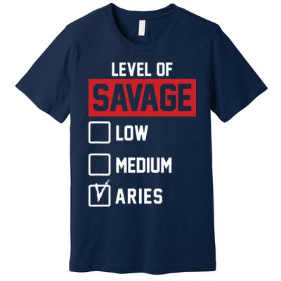 Level Of Savage Low Medium Aries Premium T-Shirt
