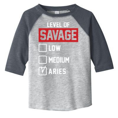 Level Of Savage Low Medium Aries Toddler Fine Jersey T-Shirt