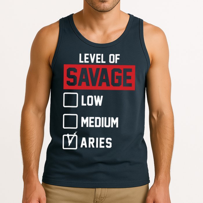 Level Of Savage Low Medium Aries Tank Top