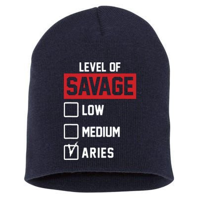 Level Of Savage Low Medium Aries Short Acrylic Beanie