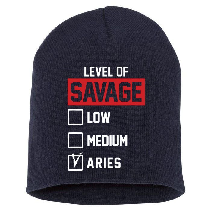 Level Of Savage Low Medium Aries Short Acrylic Beanie