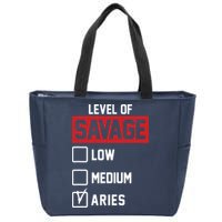 Level Of Savage Low Medium Aries Zip Tote Bag