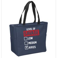 Level Of Savage Low Medium Aries Zip Tote Bag