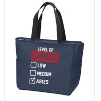 Level Of Savage Low Medium Aries Zip Tote Bag
