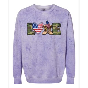 Love Our Soldiers, US Troops Colorblast Crewneck Sweatshirt