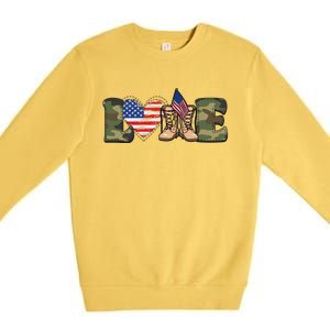 Love Our Soldiers, US Troops Premium Crewneck Sweatshirt