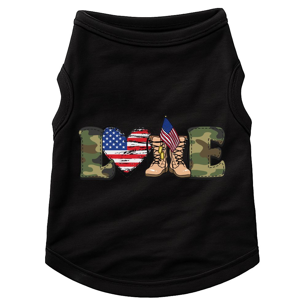 Love Our Soldiers, US Troops Doggie Tank