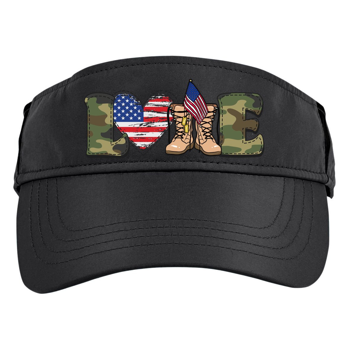 Love Our Soldiers, US Troops Adult Drive Performance Visor