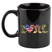 Love Our Soldiers, US Troops 11oz C Handle Ceramic Mug