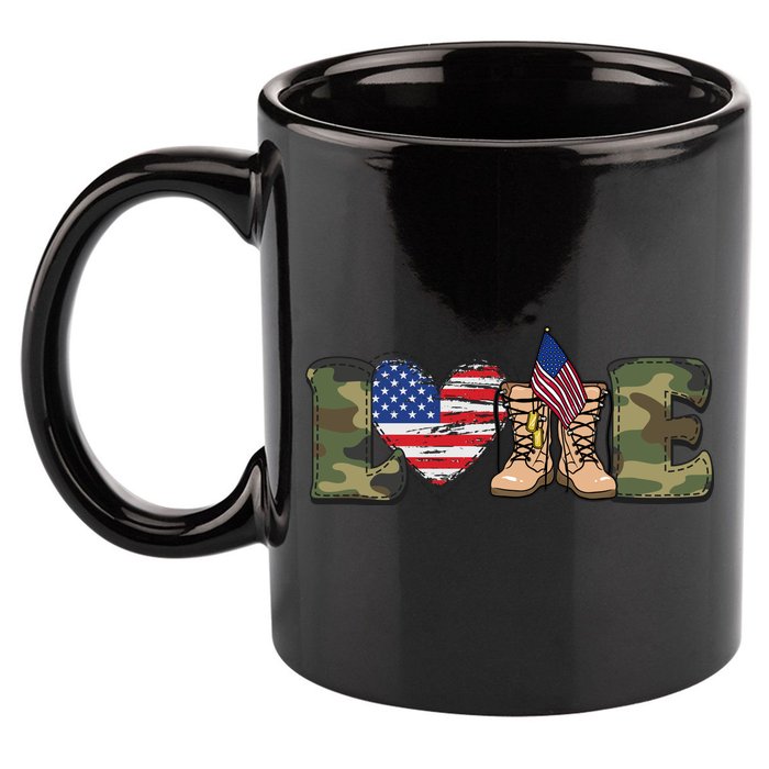 Love Our Soldiers, US Troops 11oz C Handle Ceramic Mug