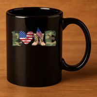 Love Our Soldiers, US Troops 11oz C Handle Ceramic Mug