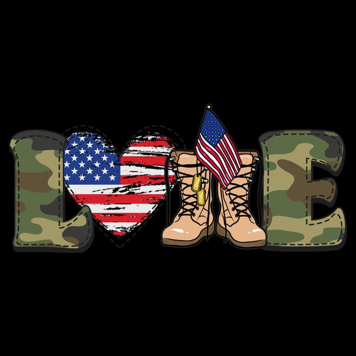 Love Our Soldiers, US Troops Tie-Dye T-Shirt