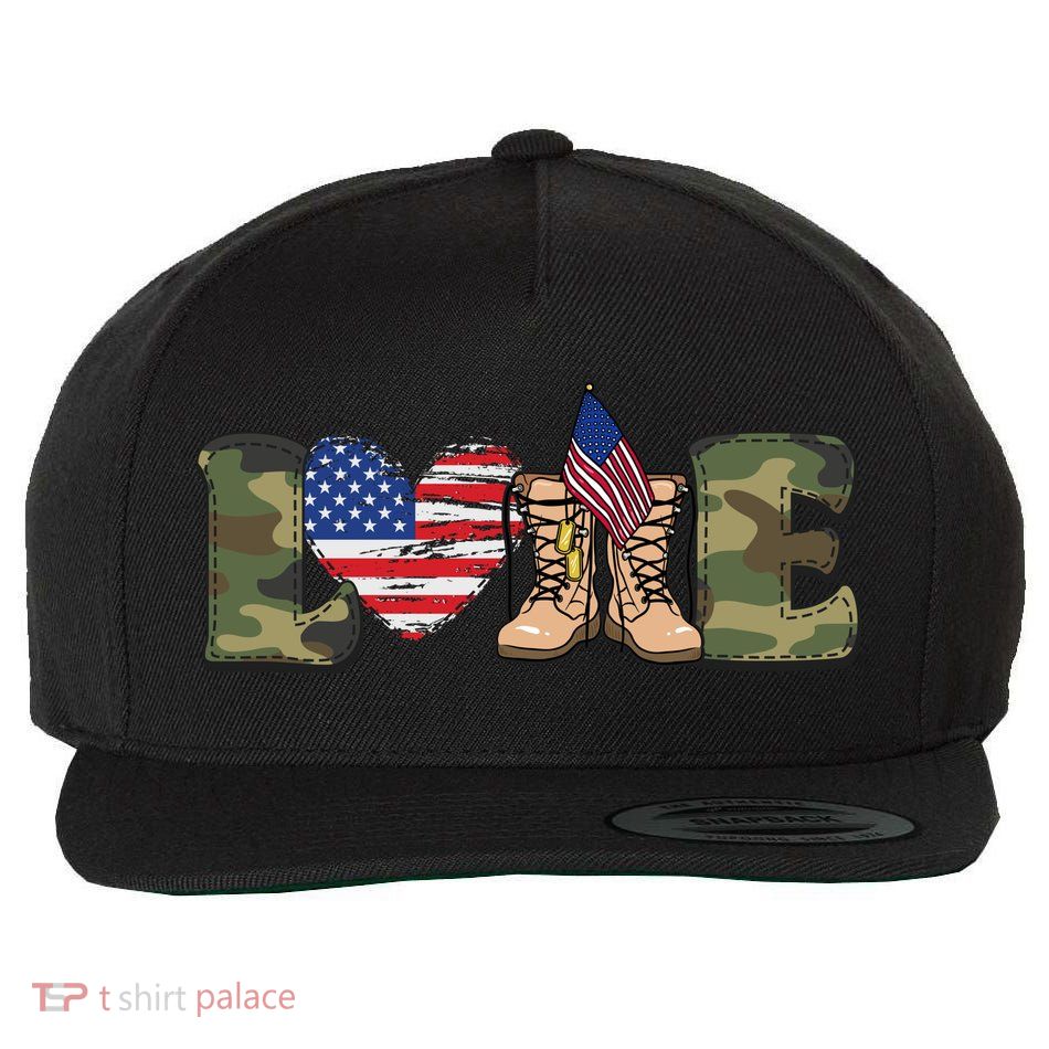 Love Our Soldiers, US Troops Wool Snapback Cap