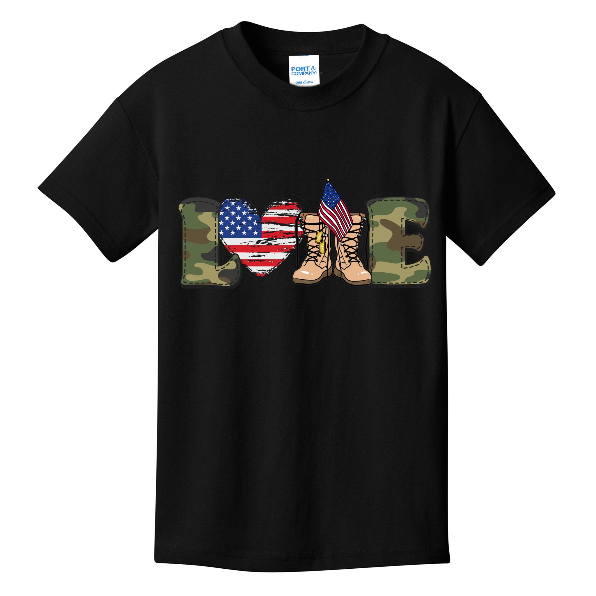 Love Our Soldiers, US Troops Kids T-Shirt