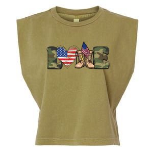 Love Our Soldiers, US Troops Garment-Dyed Women's Muscle Tee