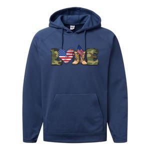 Love Our Soldiers, US Troops Performance Fleece Hoodie