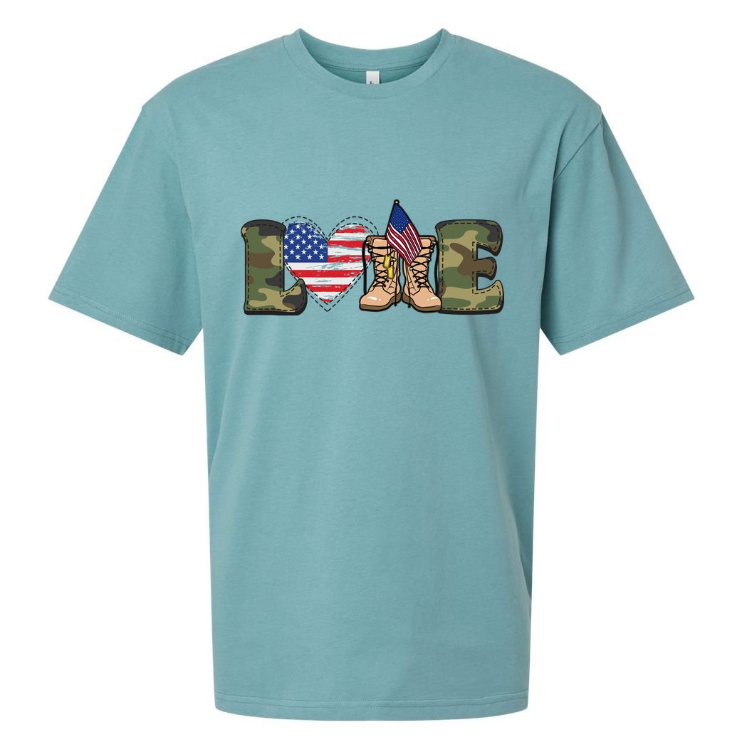 Love Our Soldiers, US Troops Sueded Cloud Jersey T-Shirt