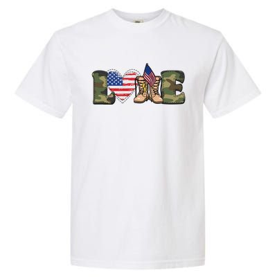 Love Our Soldiers, US Troops Garment-Dyed Heavyweight T-Shirt