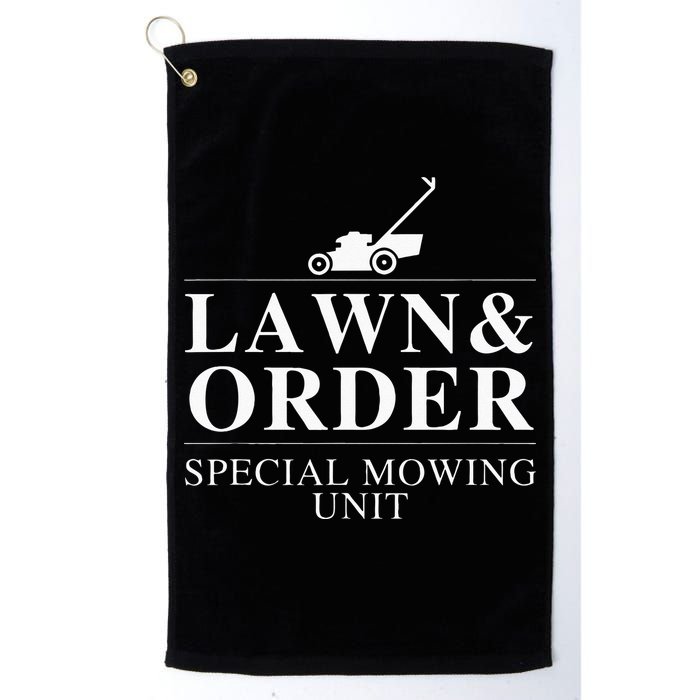 Lawn & Order Special Mowing Unit Funny Dad Joke Golf Towel