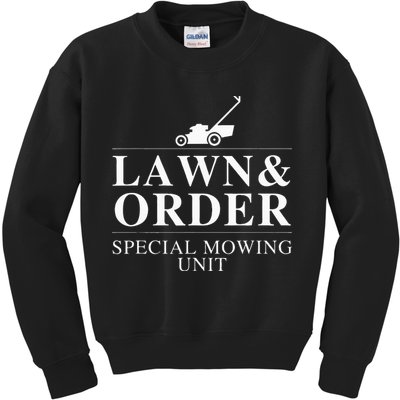 Lawn & Order Special Mowing Unit Funny Dad Joke Kids Sweatshirt