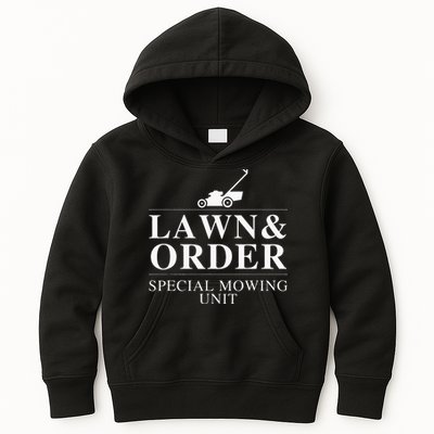 Lawn & Order Special Mowing Unit Funny Dad Joke Kids Hoodie