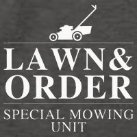 Lawn & Order Special Mowing Unit Funny Dad Joke Vector Backpack