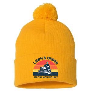 Lawn Order Special Mowing Unit Gardening Dad Father Day Gift Pom Pom 12in Knit Beanie