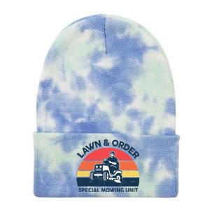 Lawn Order Special Mowing Unit Gardening Dad Father Day Gift Tie Dye 12in Knit Beanie