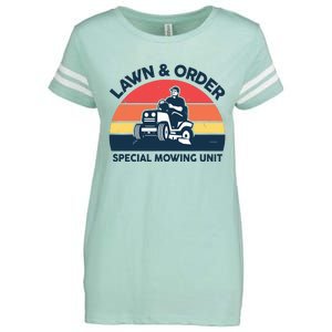 Lawn Order Special Mowing Unit Funny Mower Gardening Dad Enza Ladies Jersey Football T-Shirt