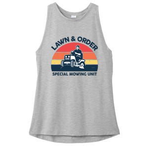 Lawn Order Special Mowing Unit Funny Mower Gardening Dad Ladies PosiCharge Tri-Blend Wicking Tank