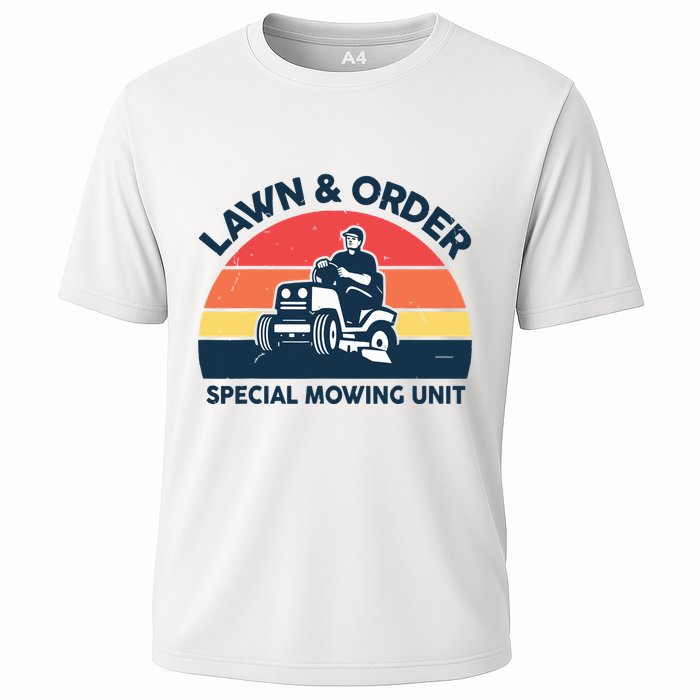 Lawn Order Special Mowing Unit Funny Mower Gardening Dad Cooling Performance Crew T-Shirt