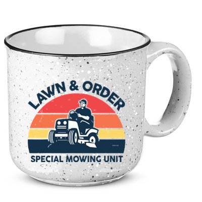 Lawn Order Special Mowing Unit Funny Mower Gardening Dad 15oz Campfire Ceramic Mug