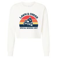 Lawn Order Special Mowing Unit Funny Mower Gardening Dad Cropped Pullover Crew