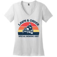 Lawn Order Special Mowing Unit Funny Mower Gardening Dad Women's V-Neck T-Shirt