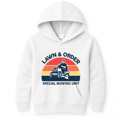 Lawn Order Special Mowing Unit Funny Mower Gardening Dad Kids Hoodie