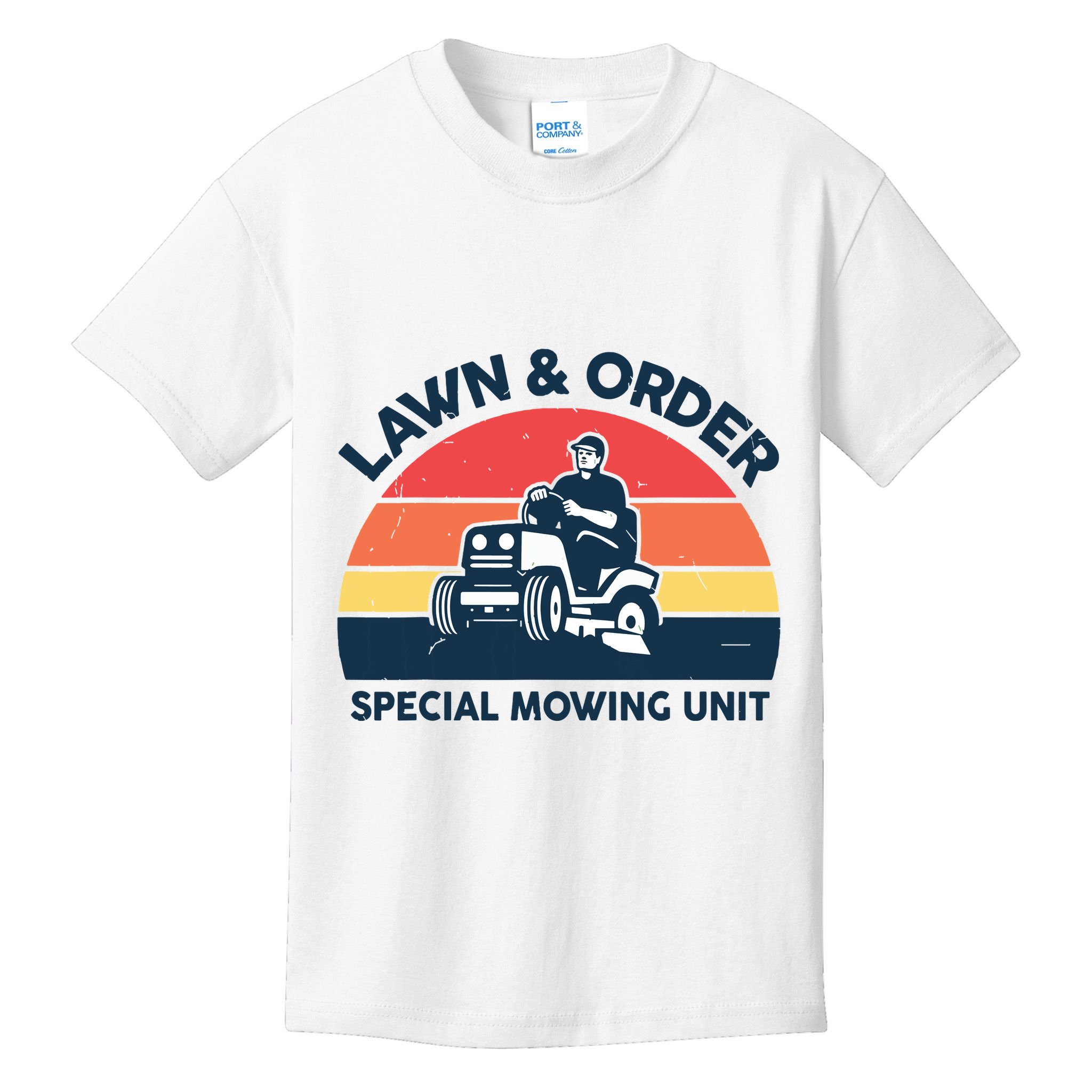 Lawn Order Special Mowing Unit Funny Mower Gardening Dad Kids T-Shirt