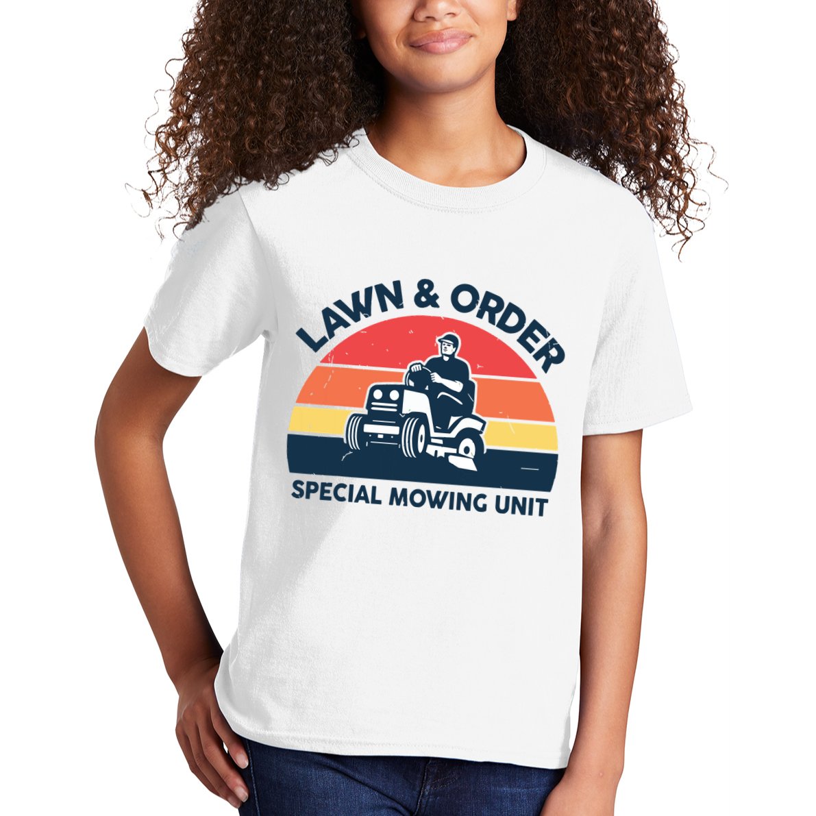 Lawn Order Special Mowing Unit Funny Mower Gardening Dad Kids T-Shirt