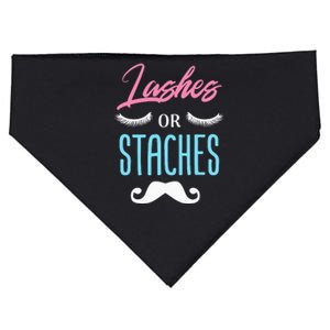 Lashes Or Staches Gender Reveal Party Supplies USA-Made Doggie Bandana