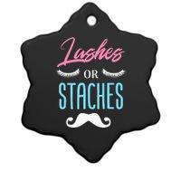 Lashes Or Staches Gender Reveal Party Supplies Ceramic Star Ornament