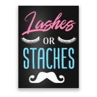 Lashes Or Staches Gender Reveal Party Supplies Poster