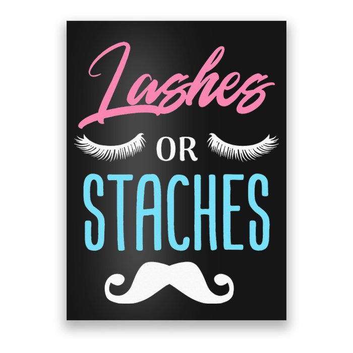 Lashes Or Staches Gender Reveal Party Supplies Poster