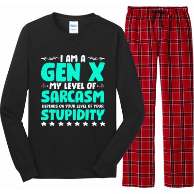 Level Of Sarcasm Humor Generation X Funny Gen X Long Sleeve Pajama Set