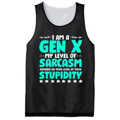 Level Of Sarcasm Humor Generation X Funny Gen X Mesh Reversible Basketball Jersey Tank