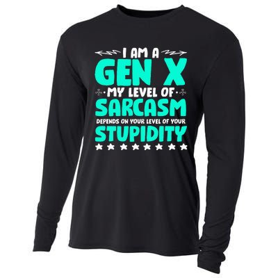 Level Of Sarcasm Humor Generation X Funny Gen X Cooling Performance Long Sleeve Crew