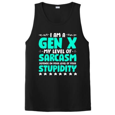 Level Of Sarcasm Humor Generation X Funny Gen X PosiCharge Competitor Tank