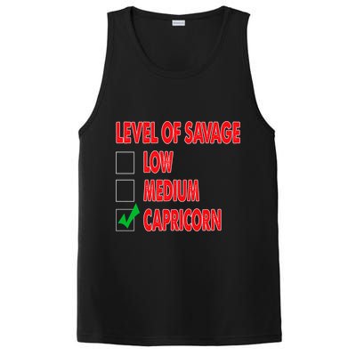 Level Of Savage Capricorn Astrology Meaningful Gift PosiCharge Competitor Tank