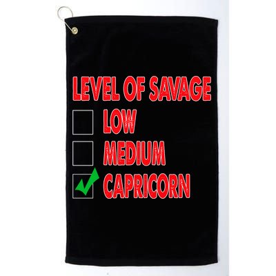 Level Of Savage Capricorn Astrology Meaningful Gift Golf Towel